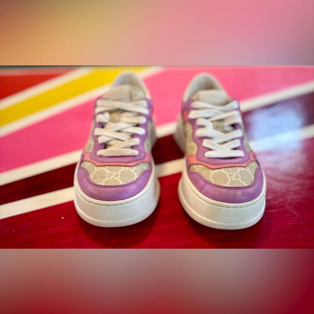 Gucci Pink & Lilac Platform Low-Top Sneaker - Picture 11 of 14